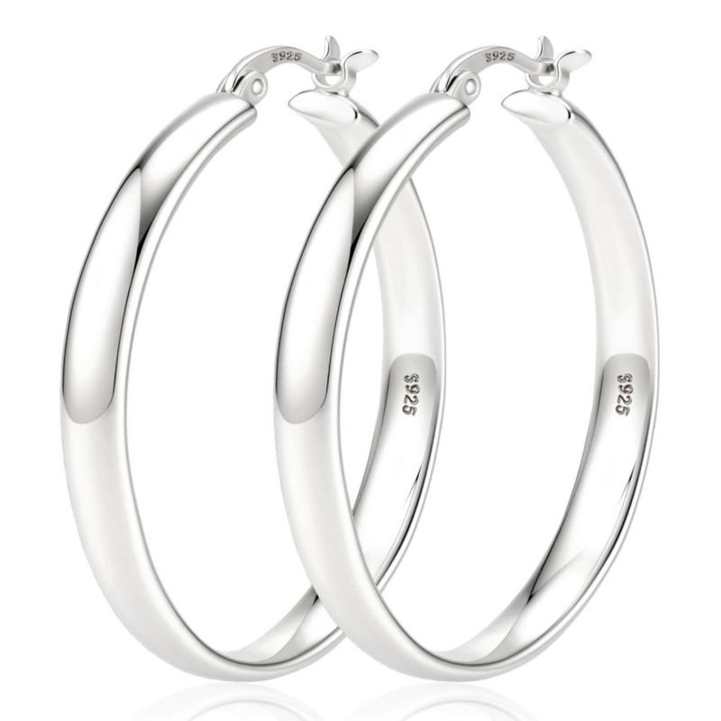 Pendiente de aro Dulcibella 925 plata 5 mm de ancho