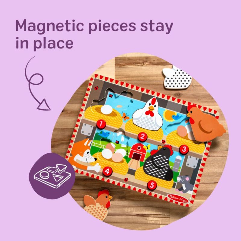 Rompecabezas de madera Melissa & Doug Happy Hens Push & Pop