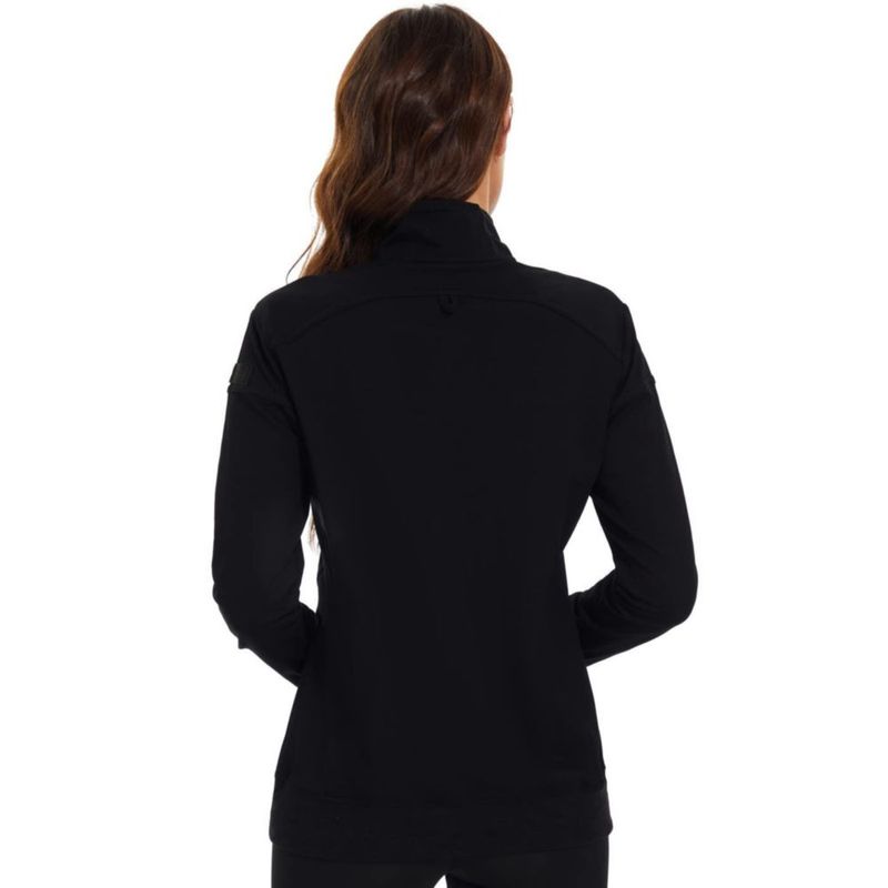 Chaqueta Scrub Mujer Meanzoo Negra con Cremallera Frontal - Talla Grande