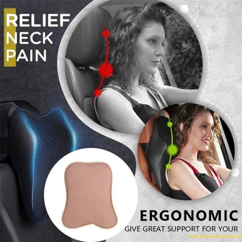 Cojín de apoyo cervical para reposacabezas de coche WAQIA 36x30x10 cm Espuma viscoelástica Negro