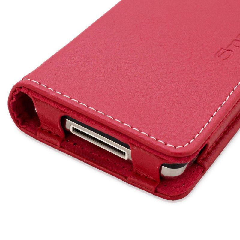 Funda Snugg de Cuero tipo Flip para iPod Roja con Ranuras para Tarjetas