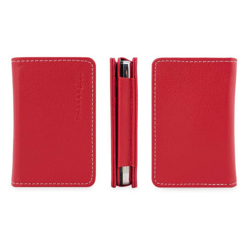 Funda Snugg de Cuero tipo Flip para iPod Roja con Ranuras para Tarjetas