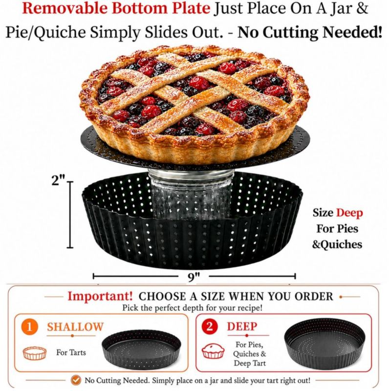 Bandeja para Tartas y Quiches Jean Lemond 23 cm Antiadherente con Base Removible