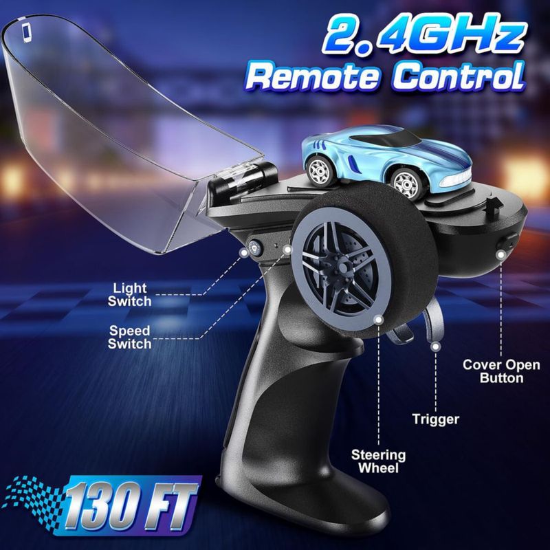 Coche RC Salazaza 1/64 4WD Luces LED 2 Velocidades Azul