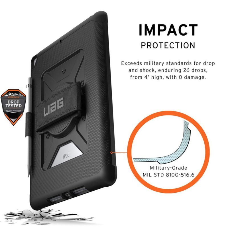Funda para iPad URBAN ARMOR GEAR 26 cm negra con correa de mano