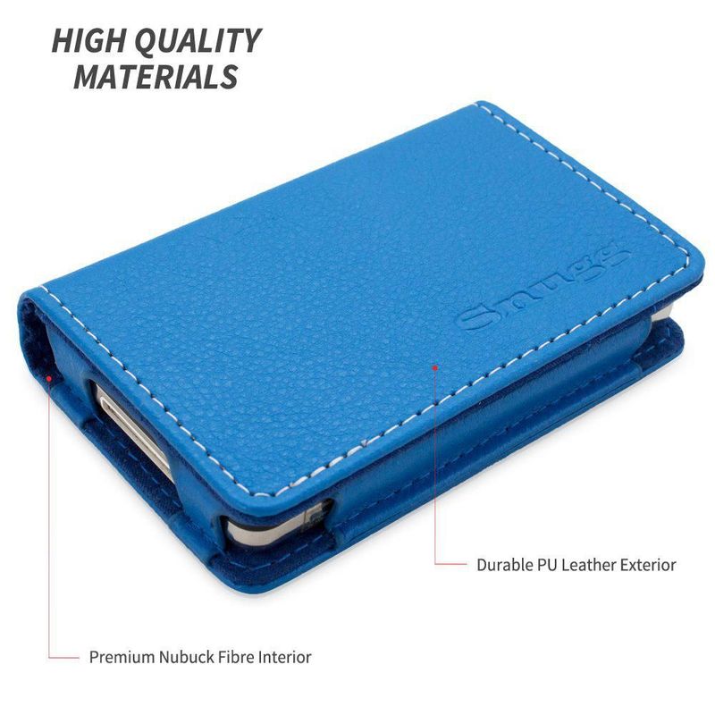 Funda Snugg de Cuero Azul con Ranura para Tarjetas para iPod Classic