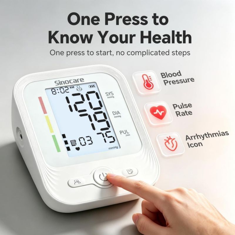 Monitor de presión arterial Sinocare con manguito ajustable