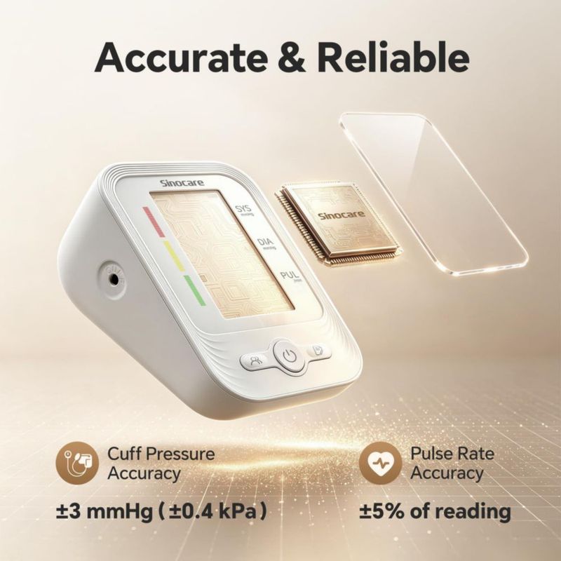 Monitor de presión arterial Sinocare con manguito ajustable