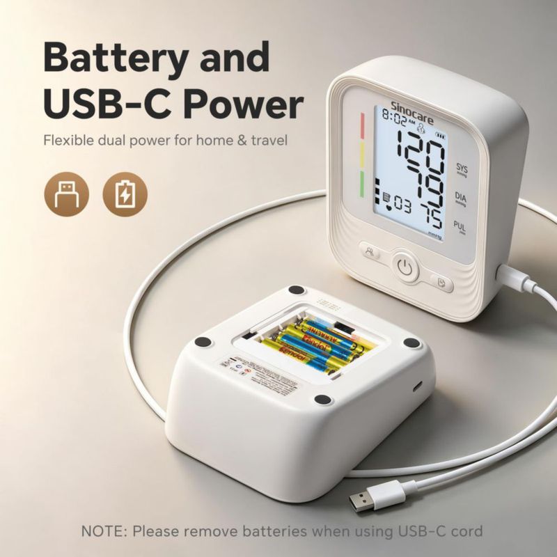 Monitor de presión arterial Sinocare con manguito ajustable