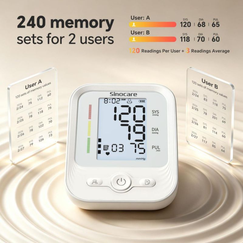 Monitor de presión arterial Sinocare con manguito ajustable