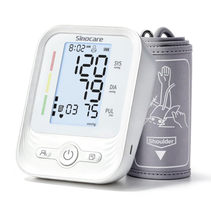 Monitor de presión arterial Sinocare con manguito ajustable