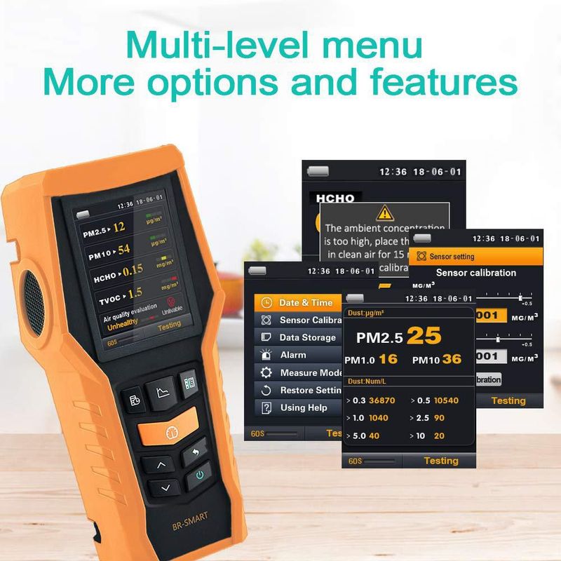 Monitor de Calidad del Aire BLATN PM2.5 TVOC HCHO Detector
