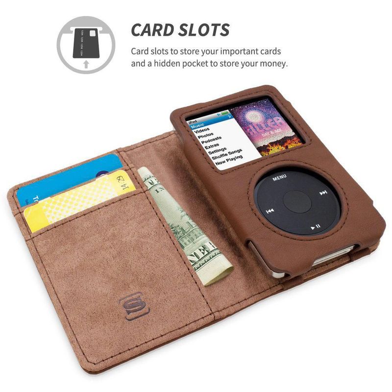 Funda de Cuero Snugg para iPod Classic 7ª Generación - Marrón Envejecido