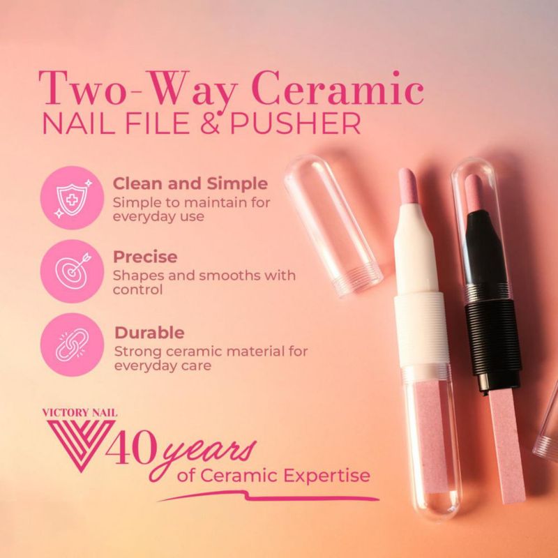 Lima de uñas VICTORY NAIL 2 piezas cerámica negra