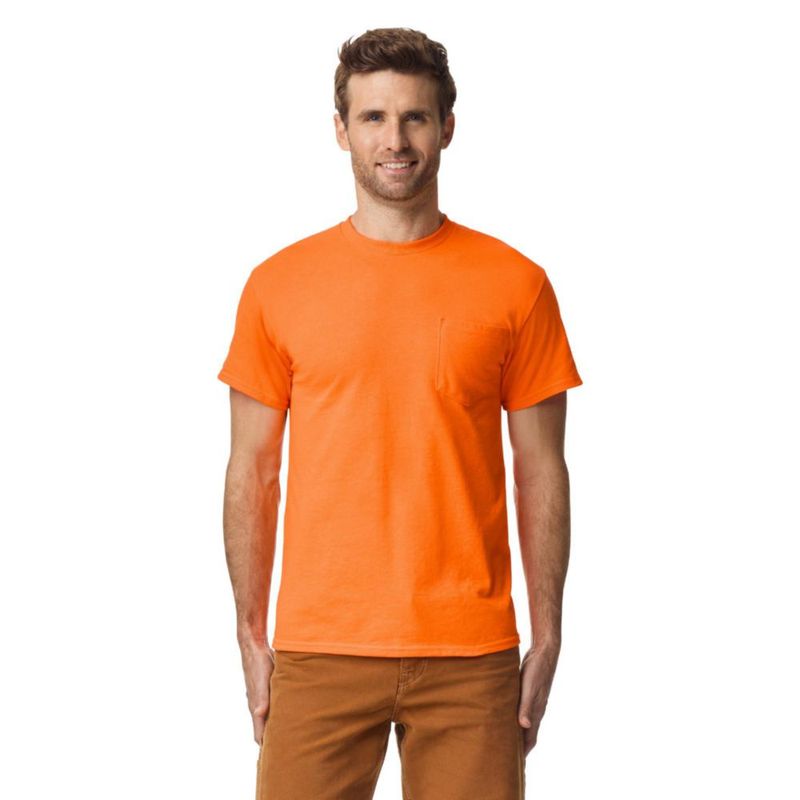 CAMISETA Gildan DryBlend Pack de 2 unidades Naranja de Seguridad Talla Mediana
