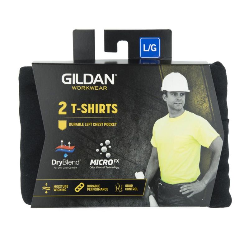 CAMISETA Gildan DryBlend Pack de 2 unidades Naranja de Seguridad Talla Mediana