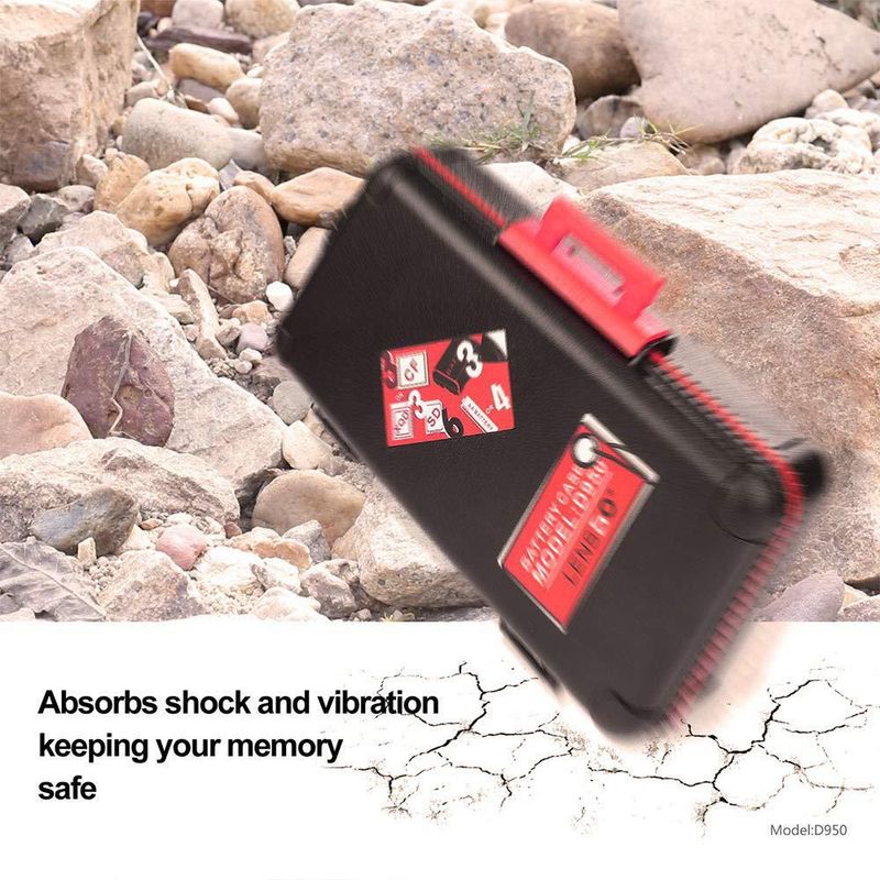 Estuche para Baterías LENSGO Resistente al Agua y a los Golpes - Rojo