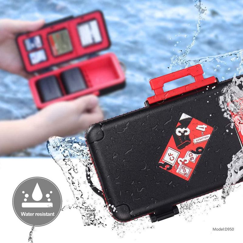 Estuche para Baterías LENSGO Resistente al Agua y a los Golpes - Rojo