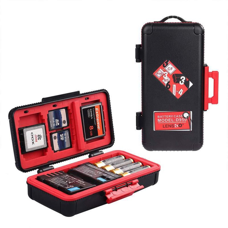 Estuche para Baterías LENSGO Resistente al Agua y a los Golpes - Rojo