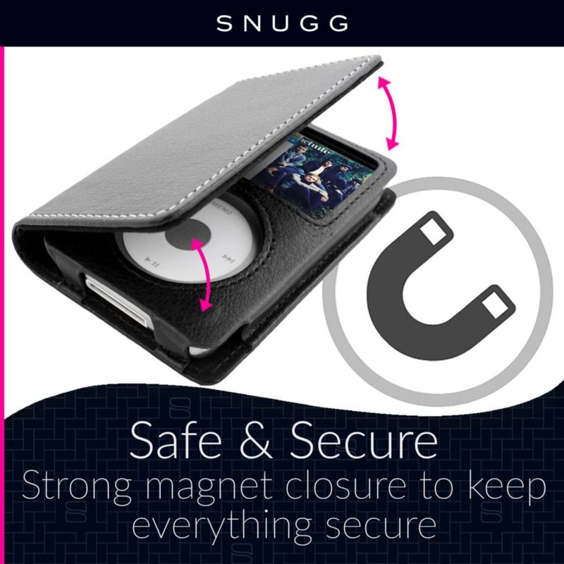 Estuche Snugg de Cuero con Cartera para iPod Classic 7ª Generación - Negro