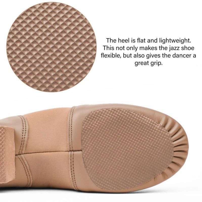 Zapatos de Jazz Stelle Unisex Slip-On de Cuero Marrón Claro 7MB