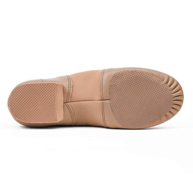 Zapatos de Jazz Stelle Unisex Slip-On de Cuero Marrón Claro 7MB