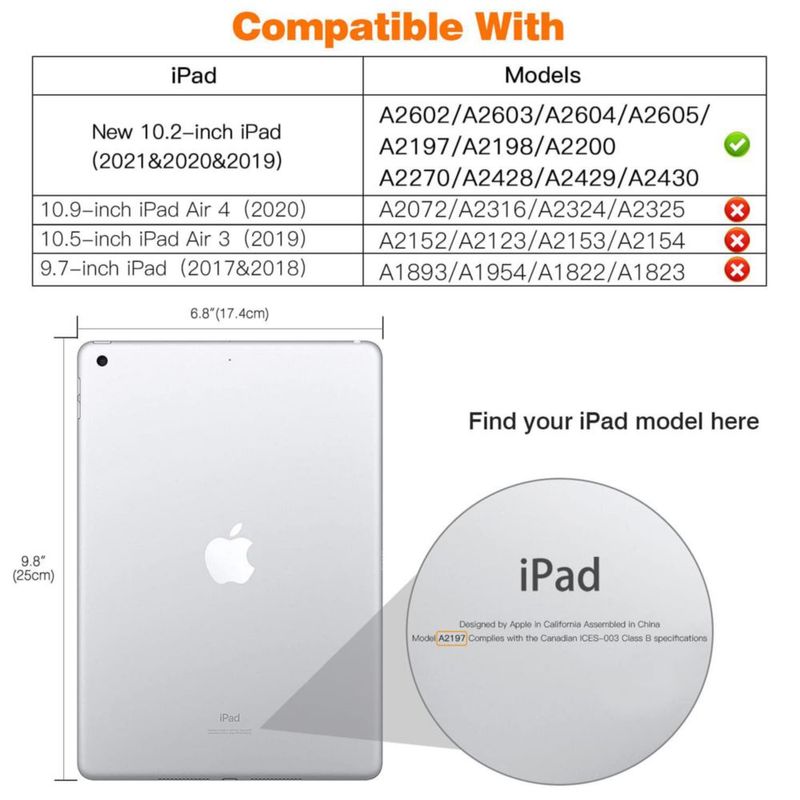 Funda MoKo para iPad 10.2" de cuerpo completo negra con soporte