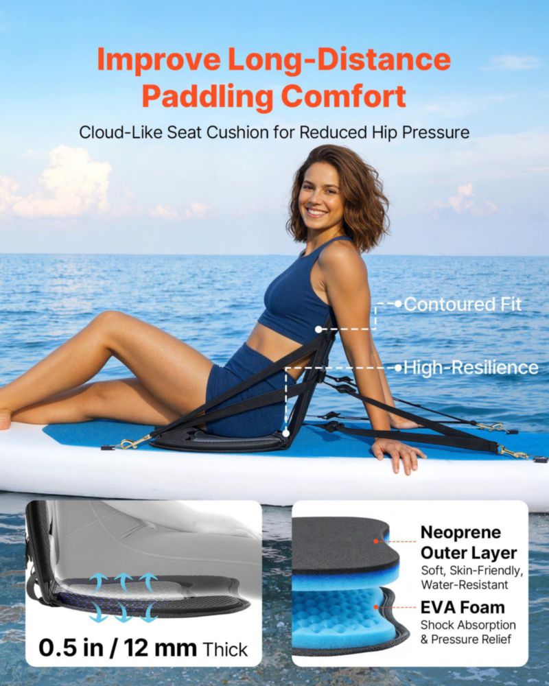 Asiento para kayak VEVOR – Pack de 2 con soporte lumbar de 13 cm