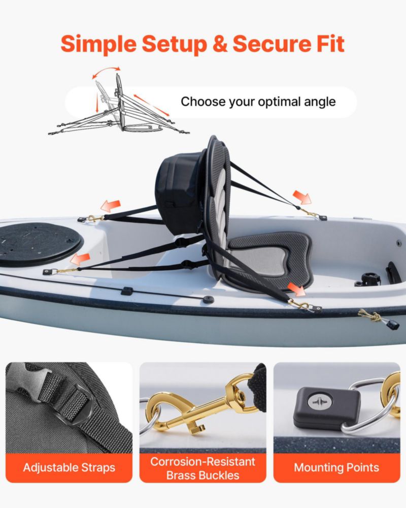 Asiento para kayak VEVOR – Pack de 2 con soporte lumbar de 13 cm