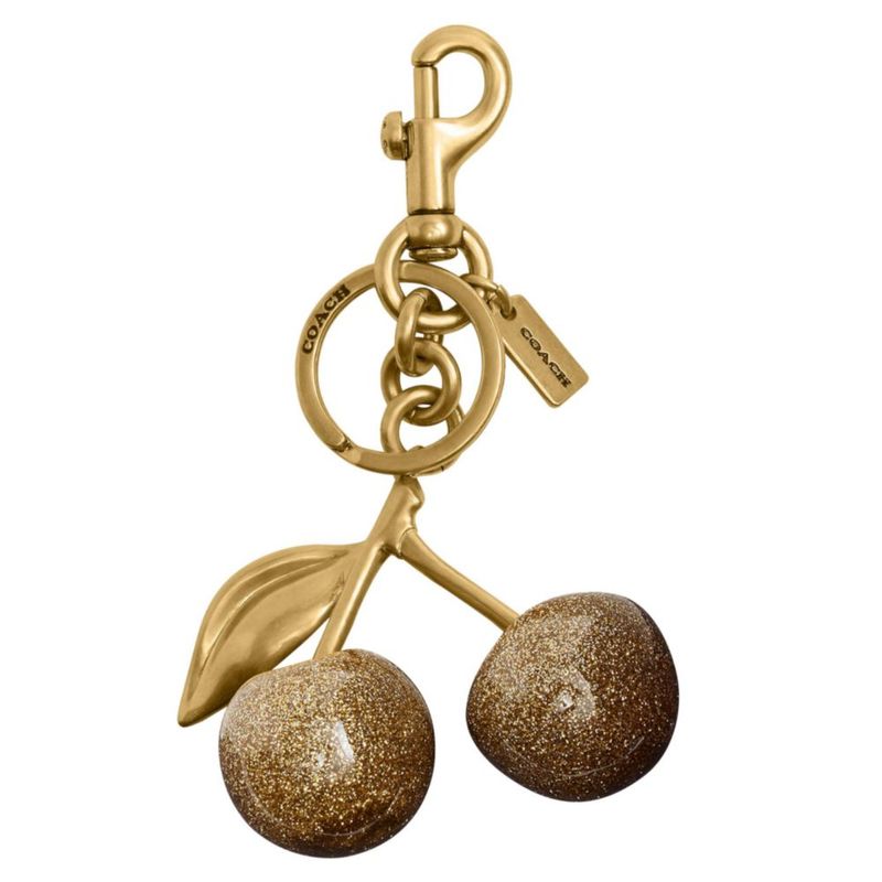 Colgante de cereza de resina brillante Coach 8 cm para bolso y llavero