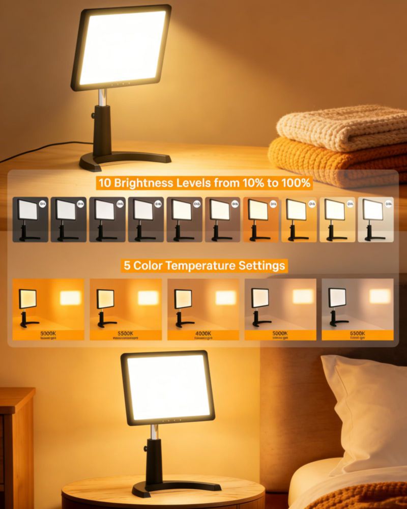 Lámpara de Terapia de Luz MirthSip 12000 lux LED de Espectro Completo