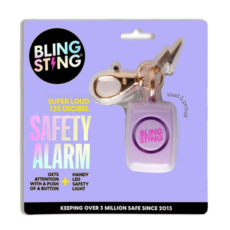 Alarma BLINGSTING 125 dB con luz LED y llavero – Lavanda
