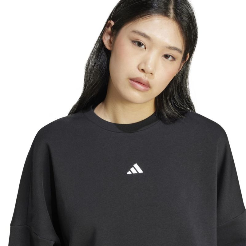 Sudadera adidas talla S negro/blanco con logo de forro polar