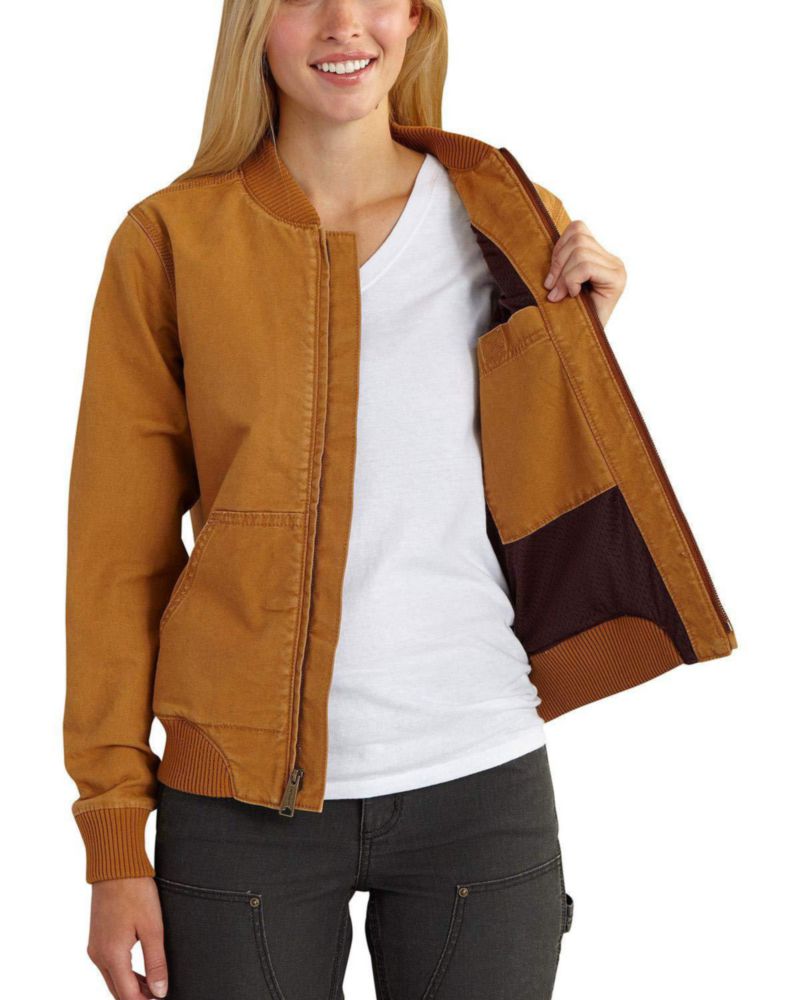 Chaqueta bomber Carhartt Crawford color marrón talla grande