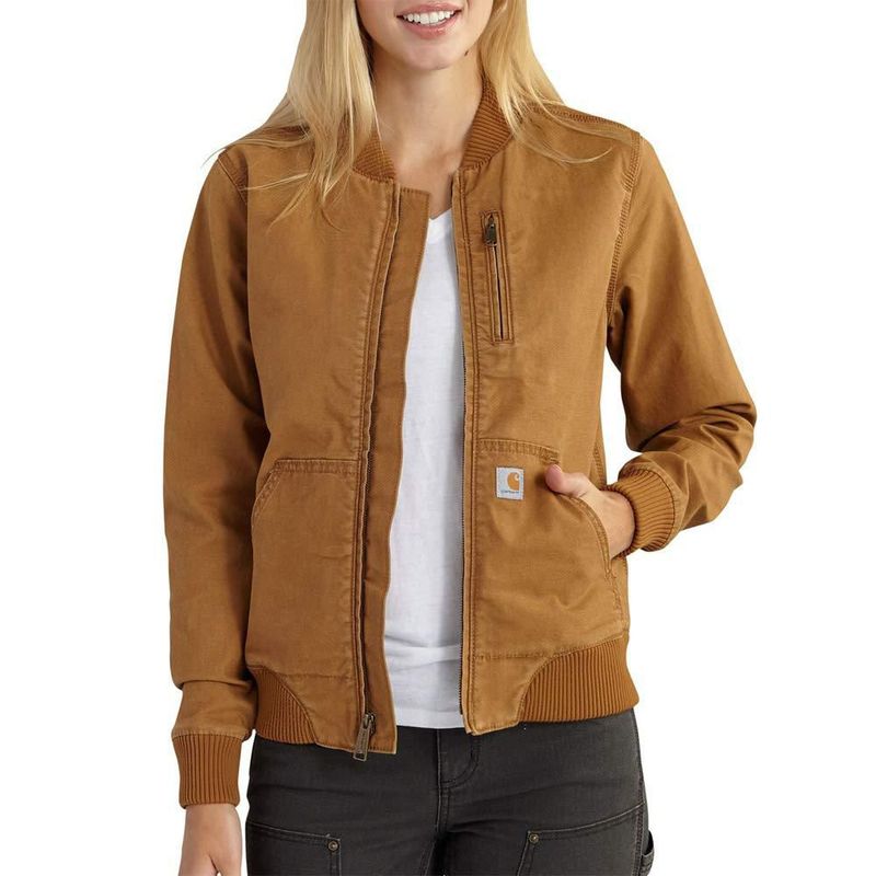 Chaqueta bomber Carhartt Crawford color marrón talla grande