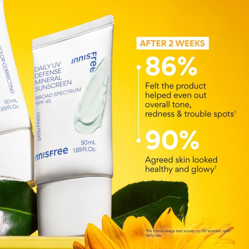 PROTECTOR SOLAR innisfree 25 ml SPF 45 con tinte verde