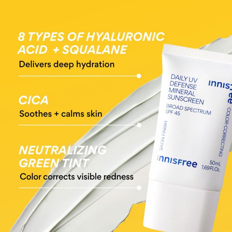 PROTECTOR SOLAR innisfree 25 ml SPF 45 con tinte verde