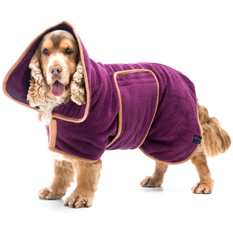 Bata para Perro Lucky Pooch XXXL Ciruela de Microfibra Absorbente