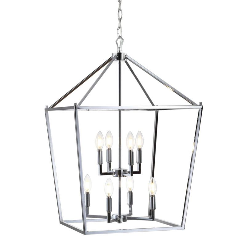 Lámpara colgante JONATHAN Y 51 cm 8 luces con jaula cromada