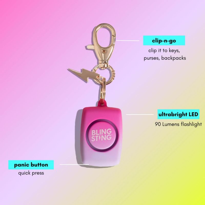 Alarma BLINGSTING 125 dB con luz LED y llavero ombre