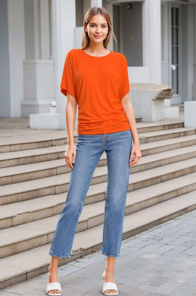 Camisa Hybrid & Company KT44130 Naranja S