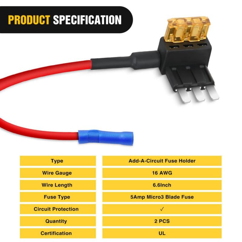 Fusible Nilight Micro3 Add-a-Circuit 12 V 5 A (2 unidades)