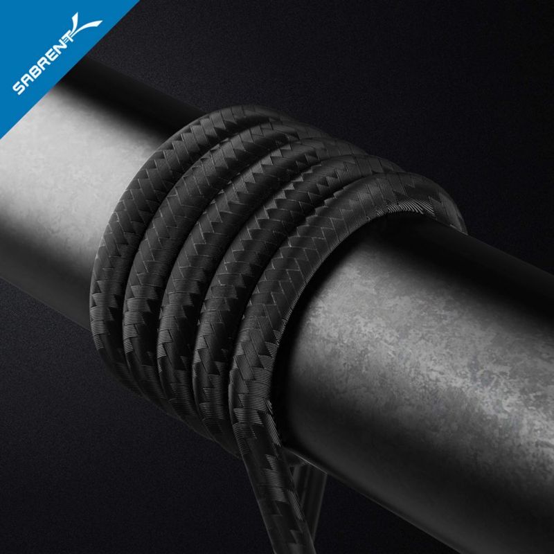 Cable USB‑C SABRENT 18 m Pack de 6 Negro USB‑A 2.0