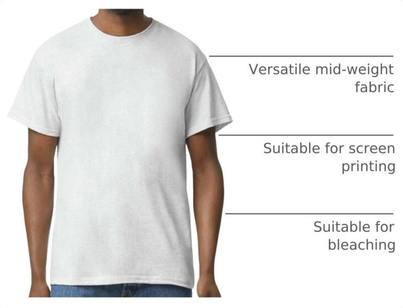 Camiseta Gildan G5000 Gris Ceniza Pack de 10 – Talla Grande