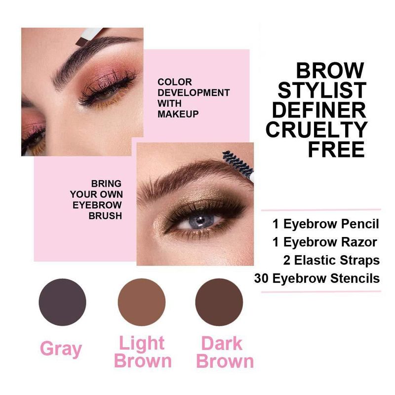 Kit de Cejas Linkinghome 30 Plantillas con Bolígrafo Impermeable