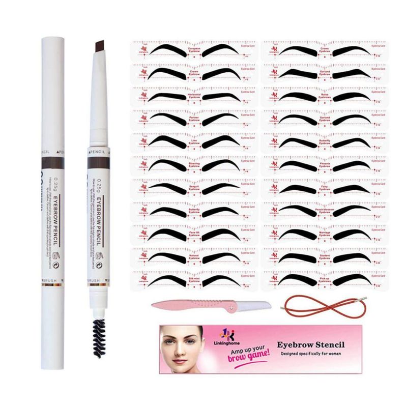 Kit de Cejas Linkinghome 30 Plantillas con Bolígrafo Impermeable