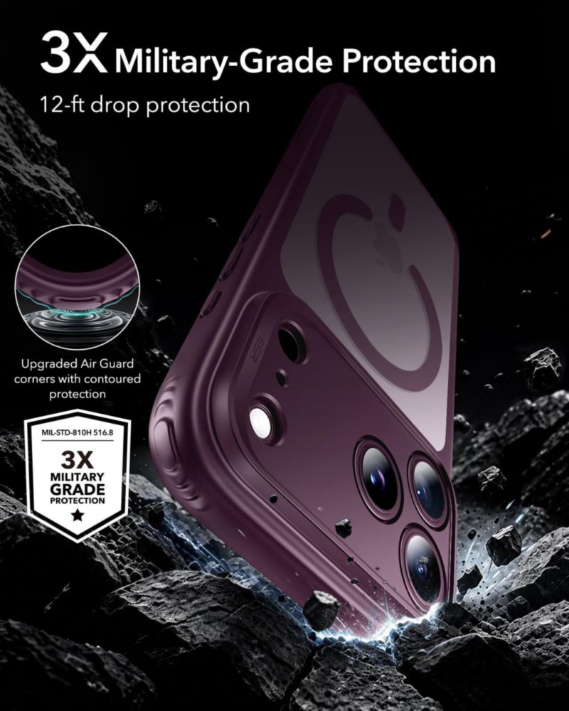 Funda ESR Classic Hybrid para iPhone 18/17 Pro color Burdeos