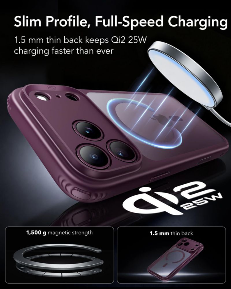 Funda ESR Classic Hybrid para iPhone 18/17 Pro color Burdeos
