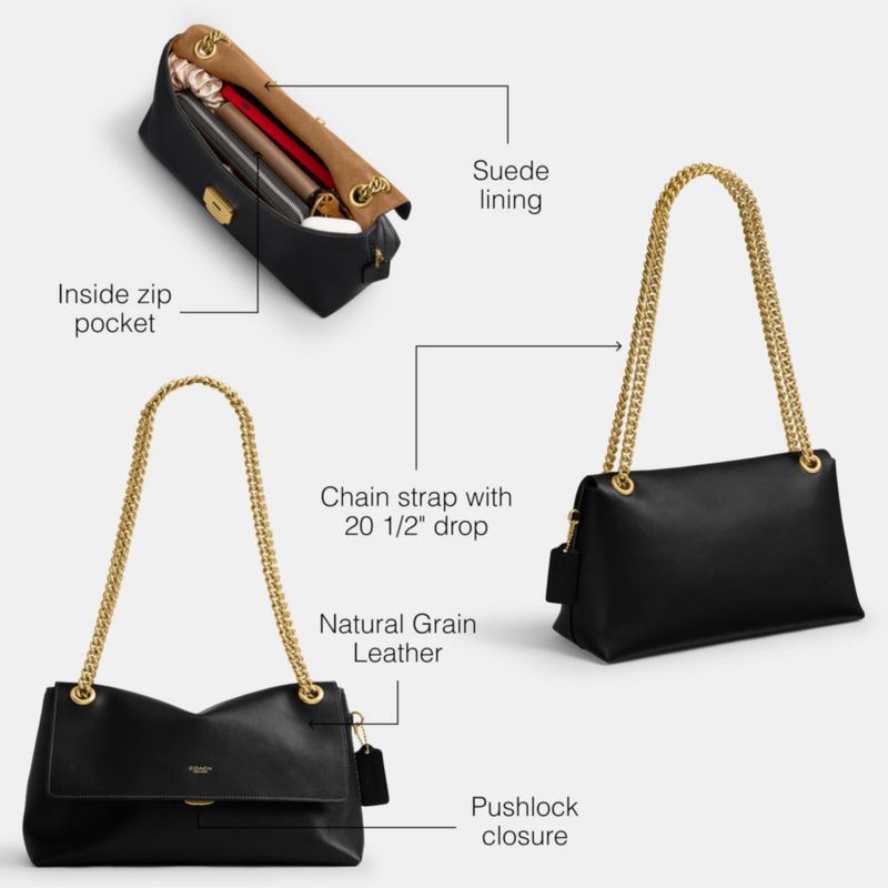 Bolso de hombro Coach Chelsea 30 cm con cadena