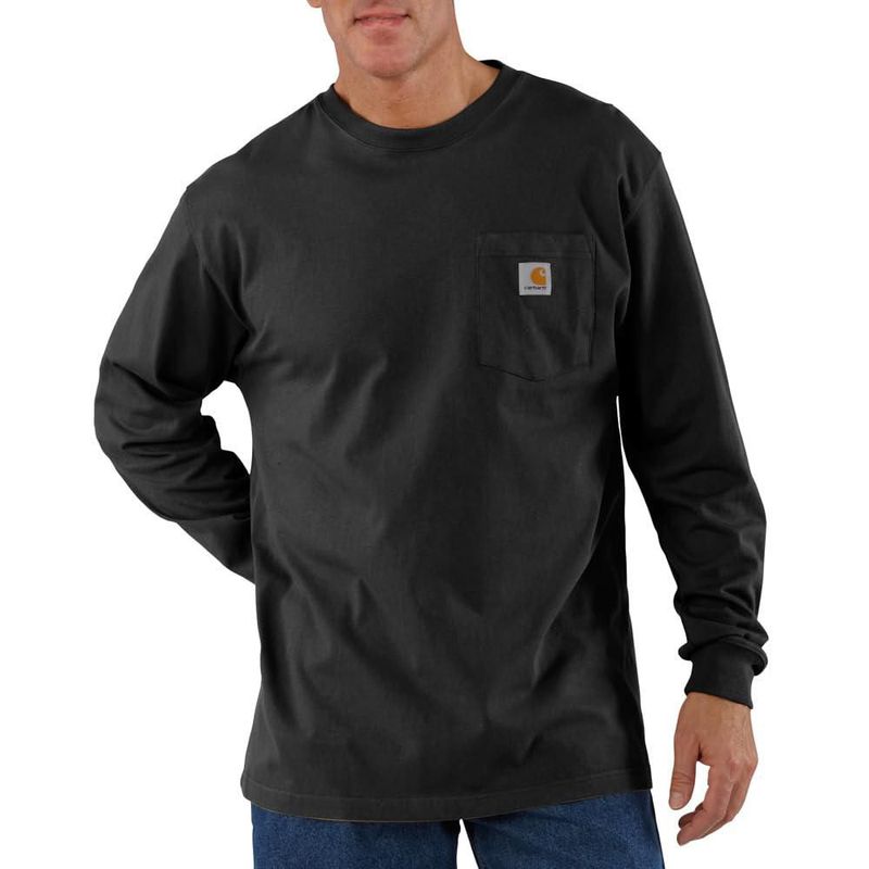 Playera Carhartt Dearborn LS negra talla grande